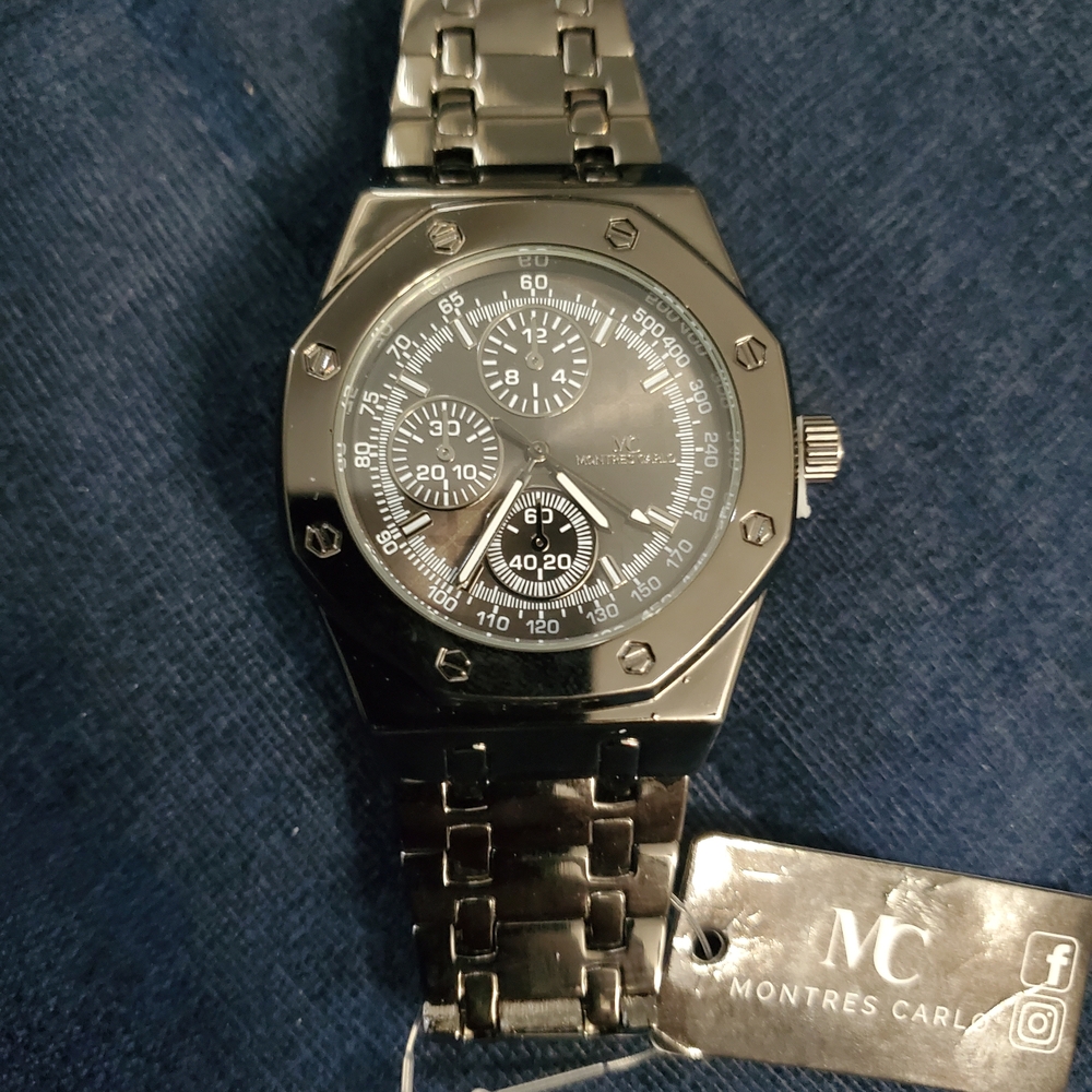 Black Stainless Steel Men's Chronograph Watch